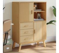 Berkfield Highboard Olden Brown 85X43X125 Cm Solid Wood Pine