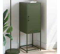 Berkfield Highboard Olive Green 36X39X107 Cm Steel
