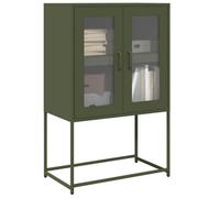 Berkfield Highboard Olive Green 68X39X107 Cm Steel