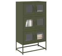 Berkfield Highboard Olive Green 68X39X123 Cm Steel