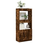Berkfield Highboard Smoked Oak 63X33X140 Cm Engineered Wood