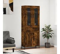 Berkfield Highboard Smoked Oak 69.5X34X180 Cm Engineered Wood
