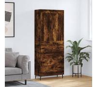 Berkfield Highboard Smoked Oak 69.5X34X180 Cm Engineered Wood