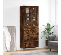 Berkfield Highboard Smoked Oak 69.5X34X180 Cm Engineered Wood