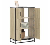 Berkfield Highboard Sonoma Oak 68X35X106.5 Cm Engineered Wood And Metal
