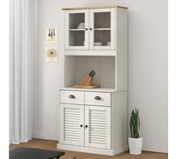 Berkfield Highboard Vigo White 78X40X175 Cm Solid Wood Pine