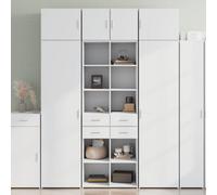 Berkfield Highboard White 70X42.5X185 Cm Engineered Wood
