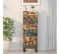 Berkfield Highboard With 3 Doors 40X33X110 Cm Solid Wood Reclaimed&iron