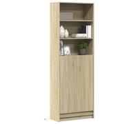 Berkfield Highboard With Led Sonoma Oak 69X32.5X200 Cm Engineered Wood