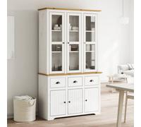 Berkfield Highborad "bodo" White And Brown 115.5X43X200.5Cm Solid Wood Pine