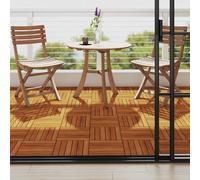 Berkfield Home 10 pcs Acacia Decking Tiles 30 x 30 cm Vertical Pattern in Brown Berkfield Home Brown 30 x 30 cm