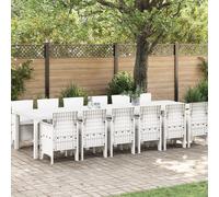 Berkfield Home 13 Piece Garden Dining Set with Cushions White Poly Rattan Berkfield Home White