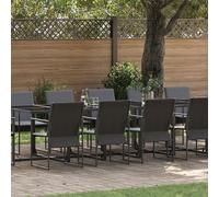 Berkfield Home 18 Piece Garden Dining Set with Cushions Steel & Textilene in Black Berkfield Home Black