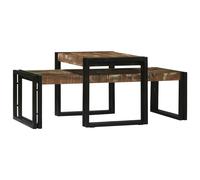 Berkfield Home 2 Piece Coffee Table Set Solid Wood Reclaimed Berkfield Home Multicolor