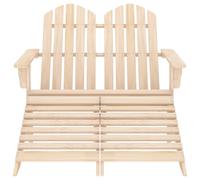 Berkfield Home 2-Seater Garden Adirondack Chair & Ottoman Fir Wood in Light Oak Berkfield Home Light Oak