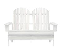 Berkfield Home 2-Seater Garden Adirondack Chair Solid Fir Wood White Berkfield Home White