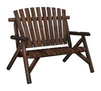 Berkfield Home 2-Seater Garden Bench 119x85x98 cm Solid Wood Spruce in Brown | Size: 119 x 85 x 98 cm Berkfield Home Brown 119 x 85 x 98 cm