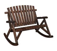 Berkfield Home 2-Seater Garden Rocking Bench 123x96x102 cm Solid Wood Spruce in Brown | Size: 123 x 96 x 102 cm Berkfield Home Brown 123 x 96 x 102 cm