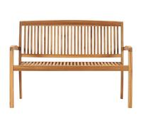 Berkfield Home 2-Seater Stacking Garden Bench 128.5 cm Solid Teak Wood in Brown Berkfield Home Brown