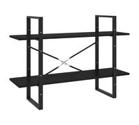 Berkfield Home 2-Tier Book Cabinet Black 100x30x70 cm Solid Pine Wood | Size: 100 x 30 x 70 cm Berkfield Home Black 100 x 30 x 70 cm