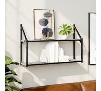 Berkfield Home 2-Tier Wall Shelf Grey Sonoma 80x21x51 cm Engineered Wood | Size: 80 x 21 x 51 cm Berkfield Home Grey 80 x 21 x 51 cm