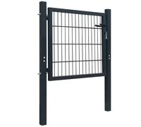 Berkfield Home 2D Fence Gate (Single) Anthracite Grey 106 x 130 cm Berkfield Home Grey 106 x 130 cm