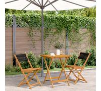 Berkfield Home 3 Piece Bistro Set Black Polypropylene & Solid Wood Berkfield Home Black