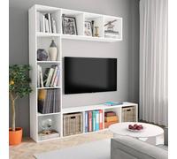 Berkfield Home 3 Piece Book/TV Cabinet Set White 180x30x180 cm | Size: 180 x 30 x 180 cm Berkfield Home White 180 x 30 x 180 cm