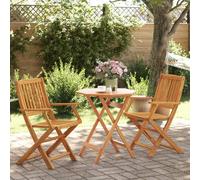 Berkfield Home 3 Piece Folding Bistro Set Solid Wood Acacia in Brown Berkfield Home Brown