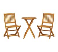 Berkfield Home 3 Piece Folding Bistro Set Solid Wood Acacia in Brown Berkfield Home Brown