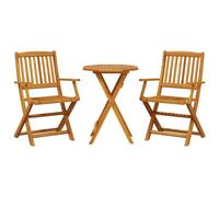 Berkfield Home 3 Piece Folding Bistro Set Solid Wood Acacia in Brown Berkfield Home Brown
