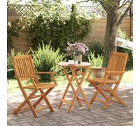 Berkfield Home 3 Piece Folding Bistro Set Solid Wood Acacia in Brown Berkfield Home Brown