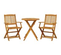 Berkfield Home 3 Piece Folding Bistro Set Solid Wood Acacia in Brown Berkfield Home Brown