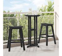 Berkfield Home 3 Piece Garden Bar Set Black HDPE Berkfield Home Black