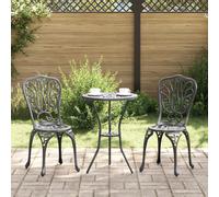 Berkfield Home 3-Piece Garden Bistro Set in Black Cast Aluminum Berkfield Home Black