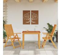 Berkfield Home 3 Piece Garden Dining Set Solid Wood Acacia in Brown Berkfield Home Brown