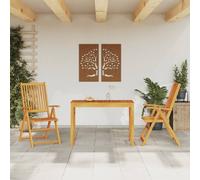 Berkfield Home 3 Piece Garden Dining Set Solid Wood Acacia in Brown Berkfield Home Brown