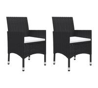 Berkfield Home 3 Piece Garden Dining Set with Cushions Black Berkfield Home Black