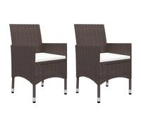 Berkfield Home 3 Piece Garden Dining Set with Cushions Brown Berkfield Home Brown