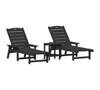 Berkfield Home 3 Piece Garden Lounge Set - Black HDPE Berkfield Home Black
