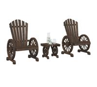 Berkfield Home 3 Piece Garden Lounge Set Solid Wood Fir in Brown Berkfield Home Brown