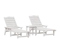 Berkfield Home 3 Piece Garden Lounge Set White HDPE Berkfield Home White