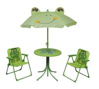 Berkfield Home 3 Piece Kids' Garden Bistro Set with Parasol Green Berkfield Home Green