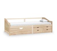 Berkfield Home 3-Seater Day Bed with Drawers Solid Pinewood 90x200 cm in Light Tan Berkfield Home Light Tan 90x200 cm