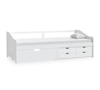 Berkfield Home 3-Seater Day Bed with Drawers White Solid Pinewood 90x200 cm Berkfield Home White 90x200 cm