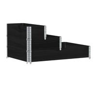 Berkfield Home 3-Tier Raised Bed Black 120x80 cm Solid Wood Pine Berkfield Home Black 120x80 cm