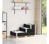 Berkfield Home 3-Tier Raised Bed Black 120x80 cm Solid Wood Pine Berkfield Home Black 120x80 cm