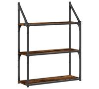 Berkfield Home 3-Tier Wall Shelf Smoked Oak 60x21x78.5 cm Engineered Wood in Brown Berkfield Home Brown 60x21x78.5 cm