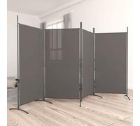 Berkfield Home 4-Panel Room Divider Anthracite 346x180 cm Fabric in Black Berkfield Home Black 346x180 cm