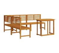 Berkfield Home 4-Piece Acacia Wood Garden Dining Set in Brown Berkfield Home Brown
